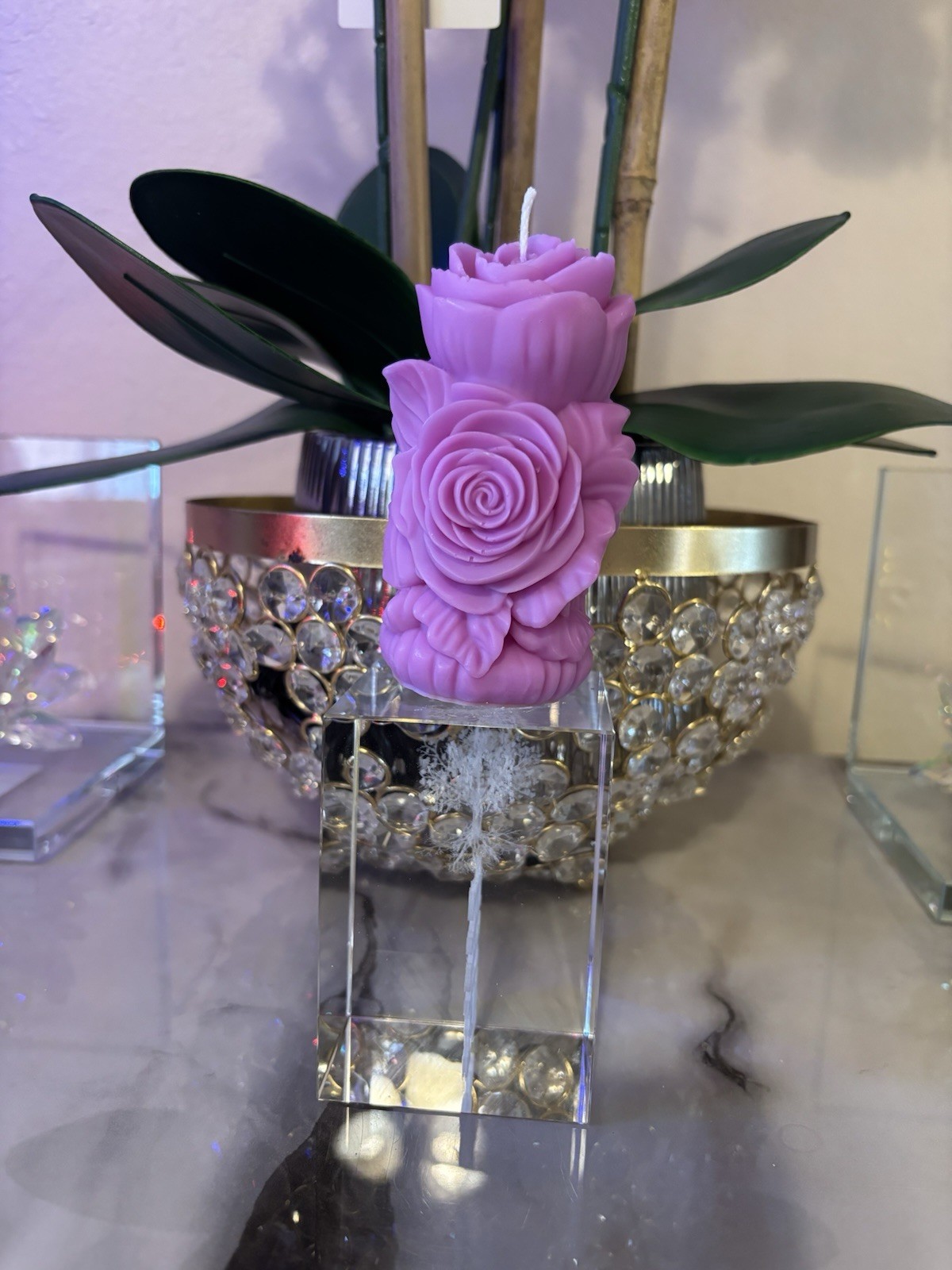 Handmade Flower Shaped Decorative Candle Assorted Colors Floral & Garden Theme