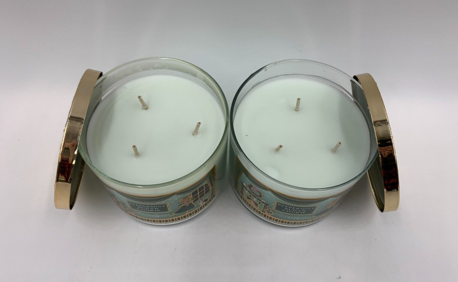 Bath & Body Works Peppermint Sugar Cookie 3 Wick Candle 14.5 oz S/2 #A201
