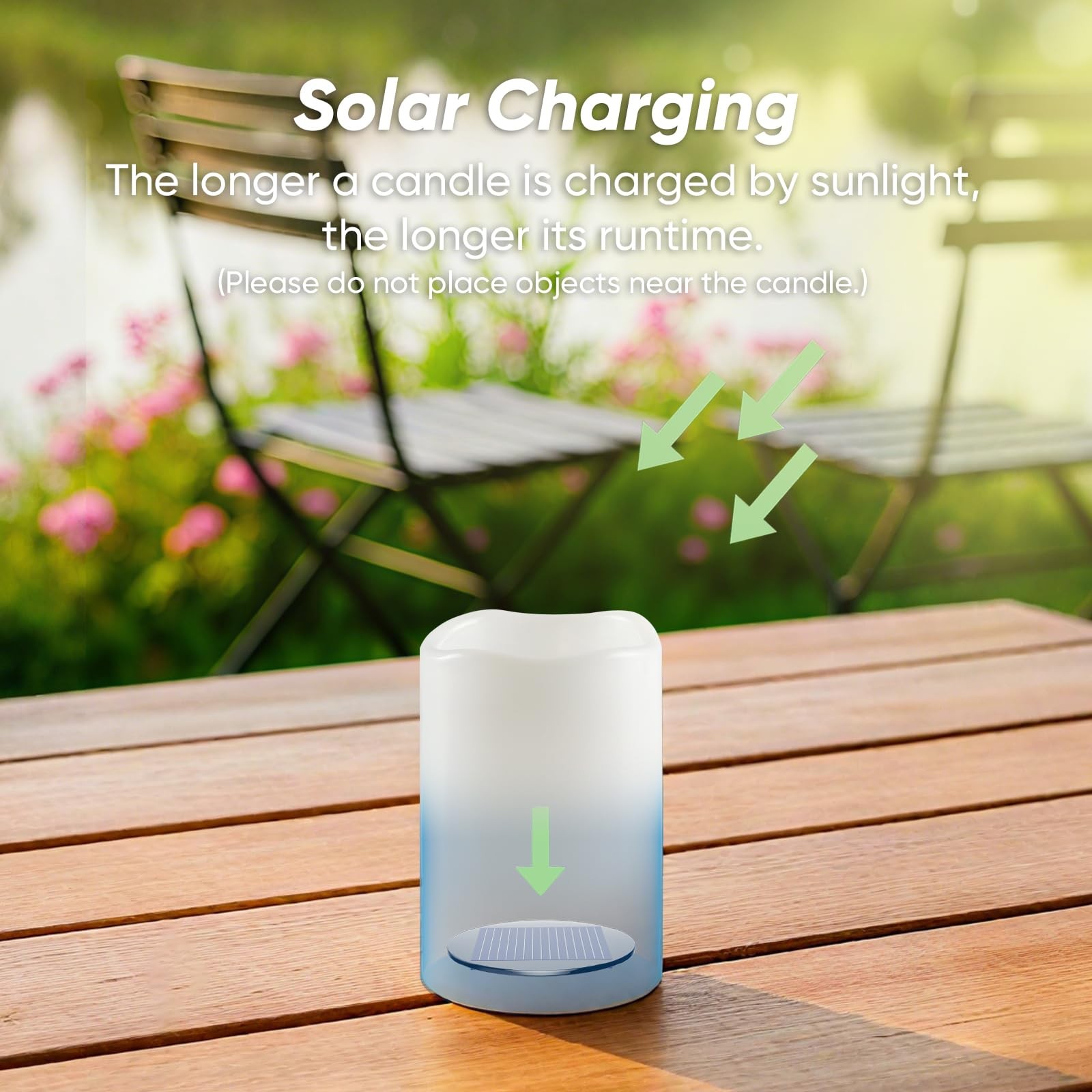 Large Solar Candles Outdoor Waterproof, 4″x6″, Dusk to Dawn, Solar Powered Fl…