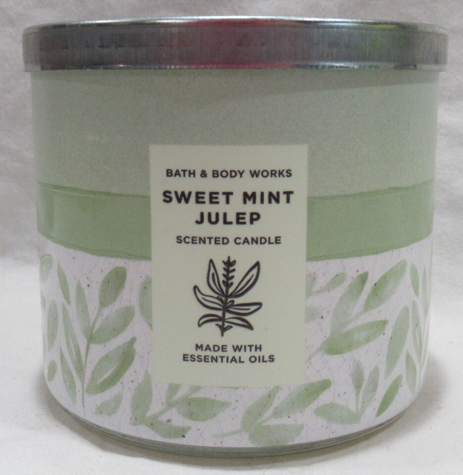 Bath & Body Works 14.5 oz Scented 3-Wick Candle 25-45 hrs SWEET MINT JULEP