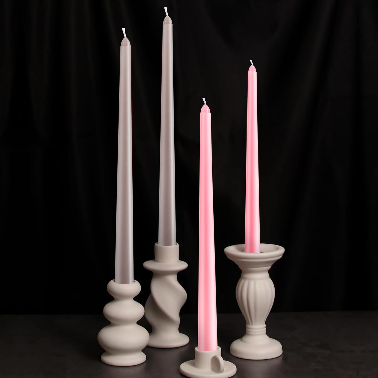 6 PCS 12 Inch Unscented Dripless Taper Candlesticks 8 Hour Long Burning