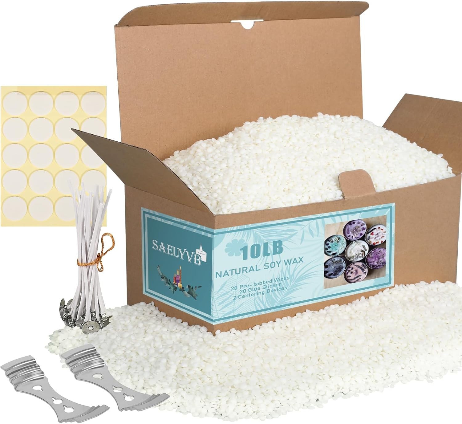 Natural Soy Candle Wax Kit for Candle Making, 10lb Bag, Premium Granular Soy Wax