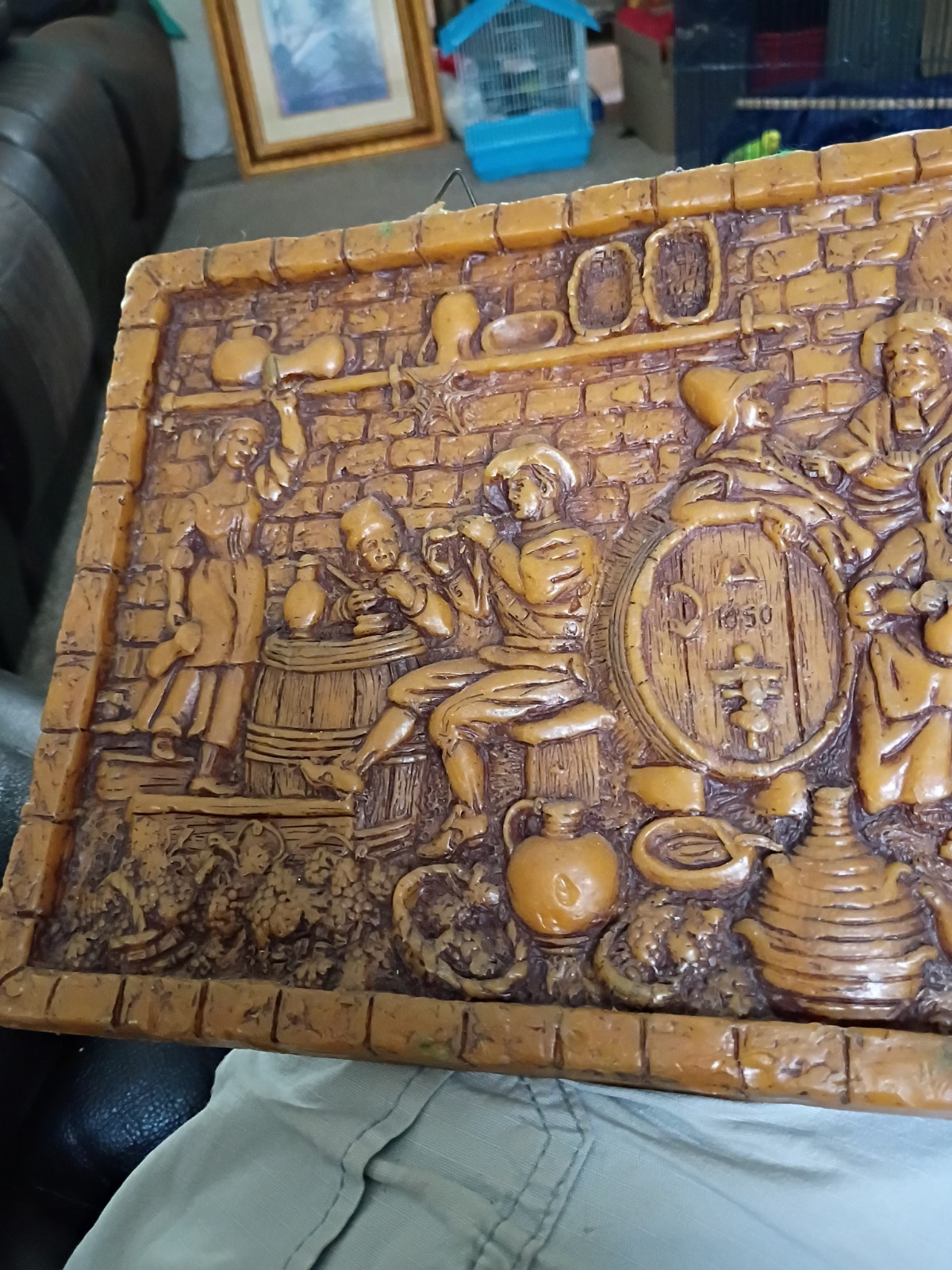 Vintage German 3D Wax Wall Art Big 13″x 10 –