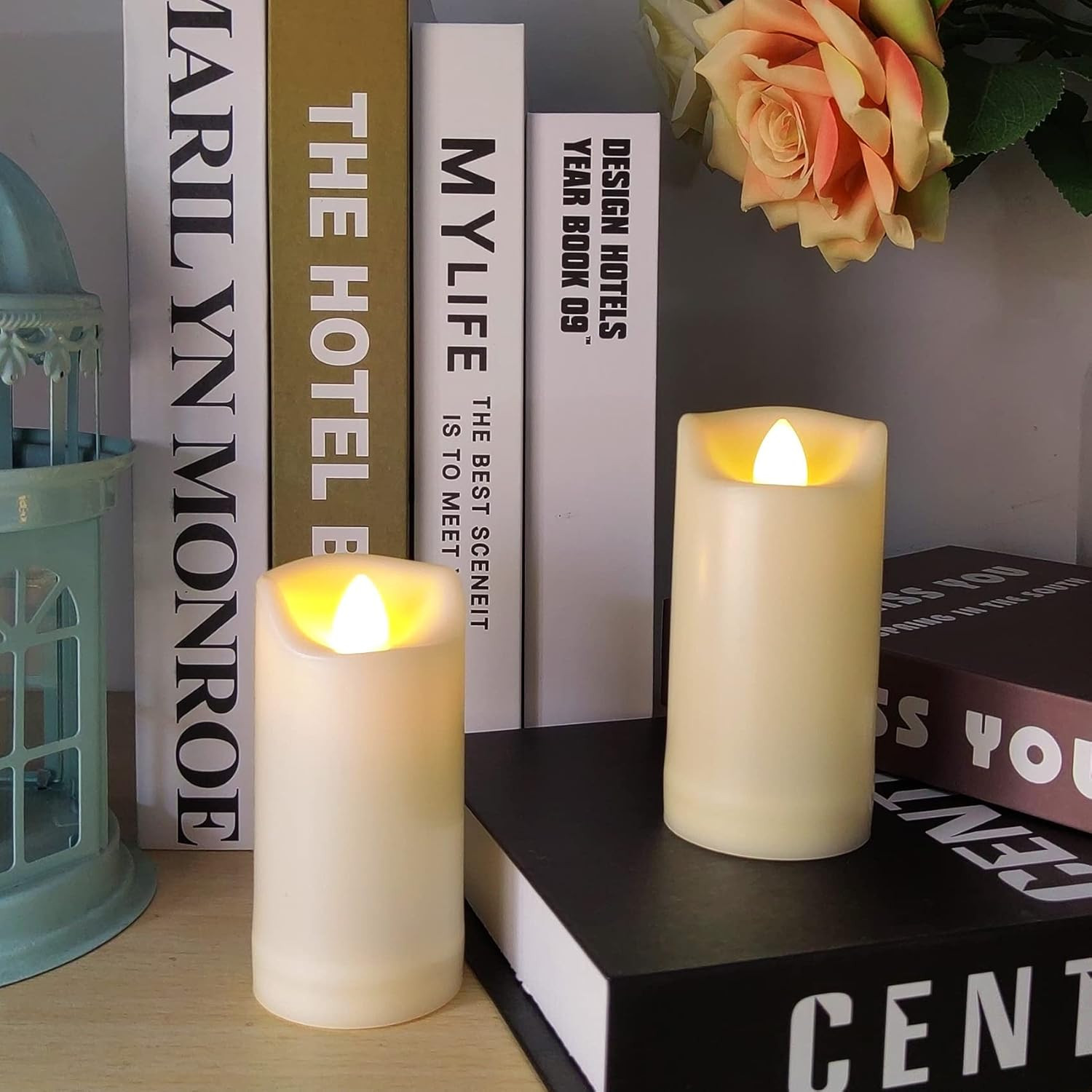 4 Pack LED Battery Operated Candles 2″x4″ Plastic Flickering Flameless Candle…