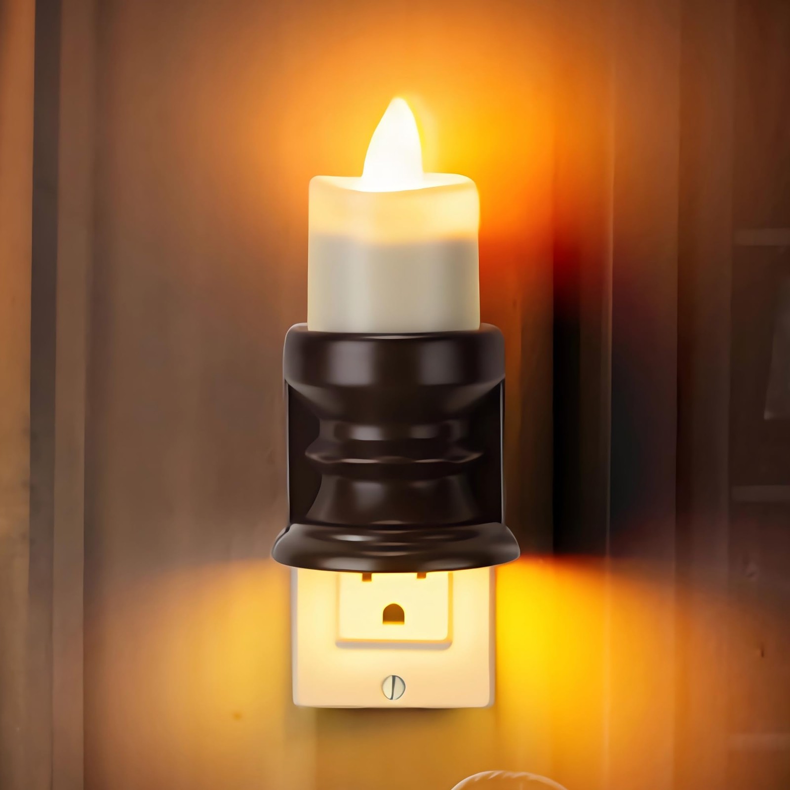 Flameless Candle Night Light Dimmable Nightlight Plug in Wall LED Candle Ligh