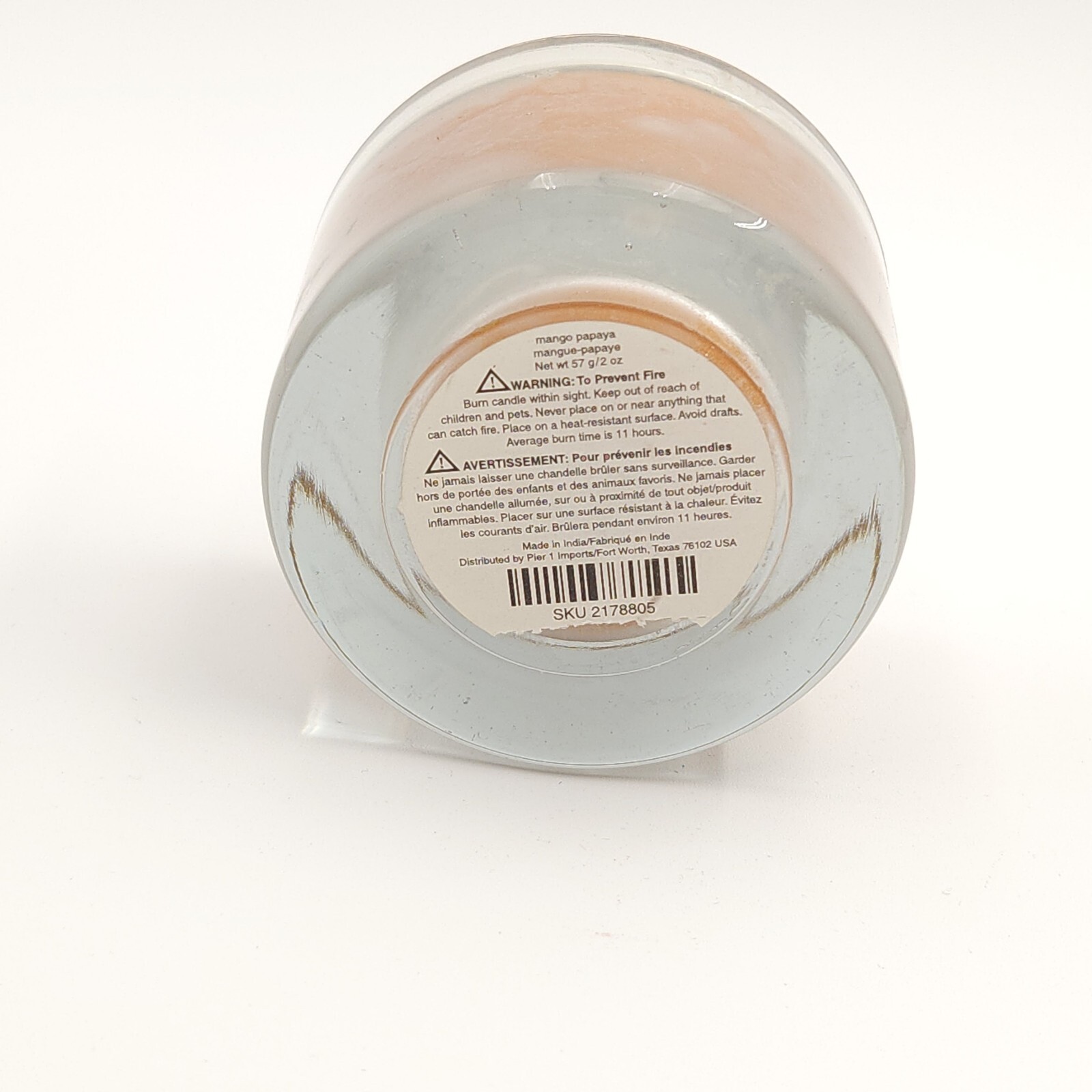 Pier 1 Imports Glass Jar Candles (3) Aqua Mango Papaya Citrus Saffron Scents NOS