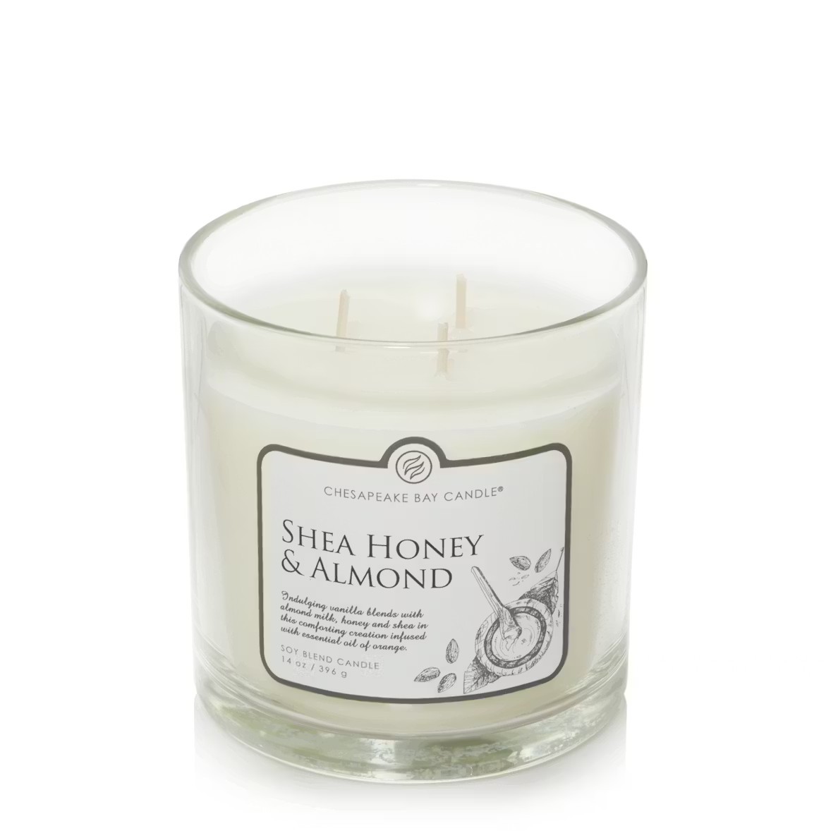 Chesapeake Bay Jar Scented Candle – Shea Honey & Almond – 3-Wick, 14 oz | NEW