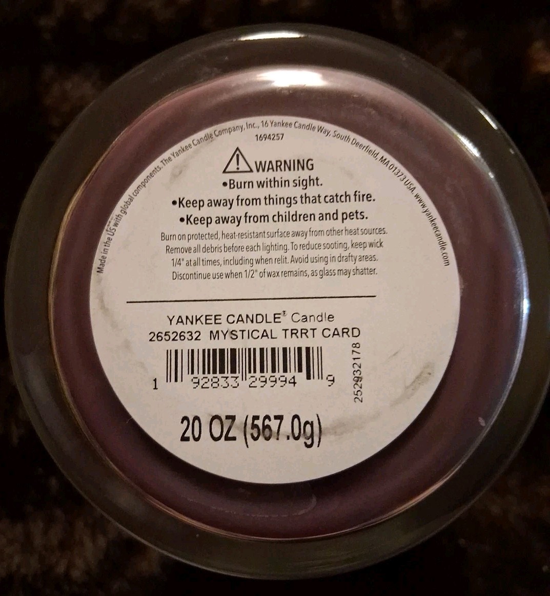 Yankee Candle MYSTICAL TAROT CARD 20oz. Large Tumbler Candle