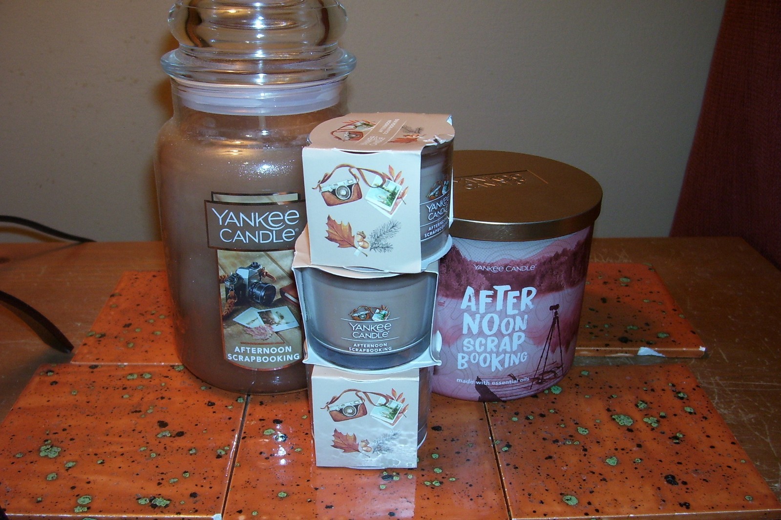 yankee candle 22oz & 14.5oz JARS AFTERNOON SCRAPBOOKING + 3 MINIS