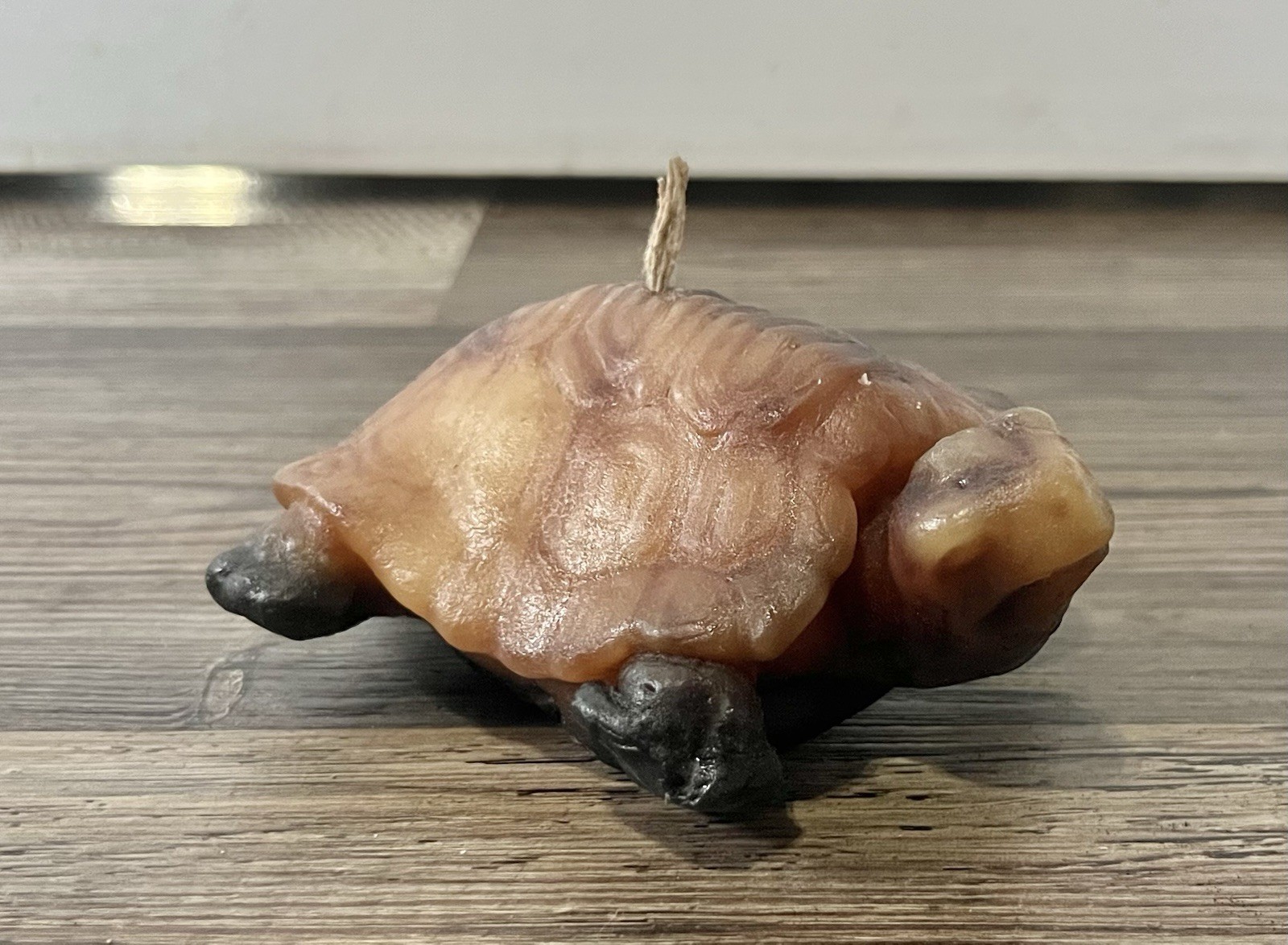 90s Y2K Brown Sea Turtle Wax Hand Carved NEVER LIT Art Candle Quirky Reptile