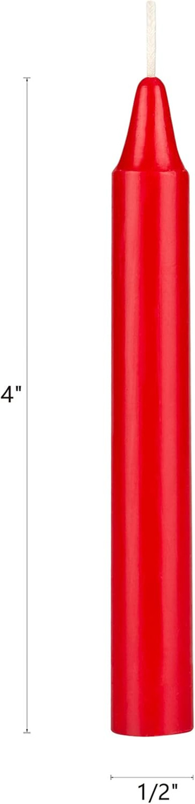 20 Pcs Unscented Red Exquisite Mini Taper Spell Candles, 4 Inch Tall X 1/2 In…