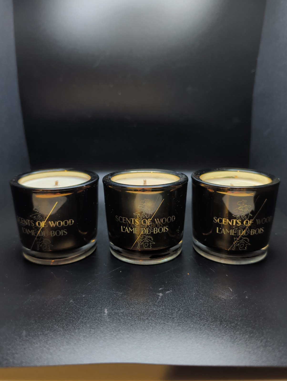 Scents Of Wood 2oz Candle Set Of 3. Unique Scents Featuring Wood Characters.