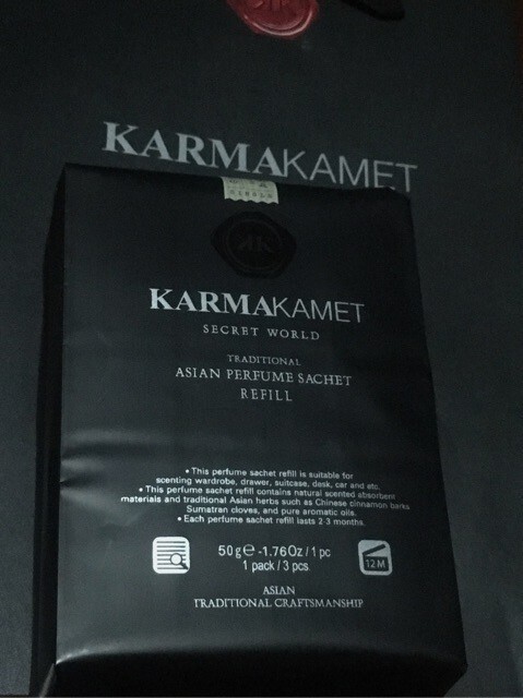 3x KARMAKAMET Perfume Sachet Night Lotus Flower Scent Traditional Asian 50g