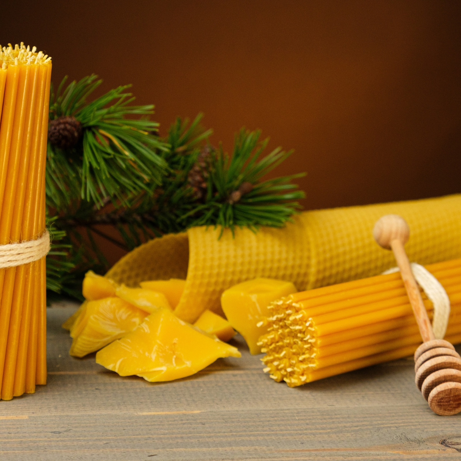 Pure Beeswax Thin Taper Candles 6.3″ x 0.2″ Church Orthodox (Pack 25-700)