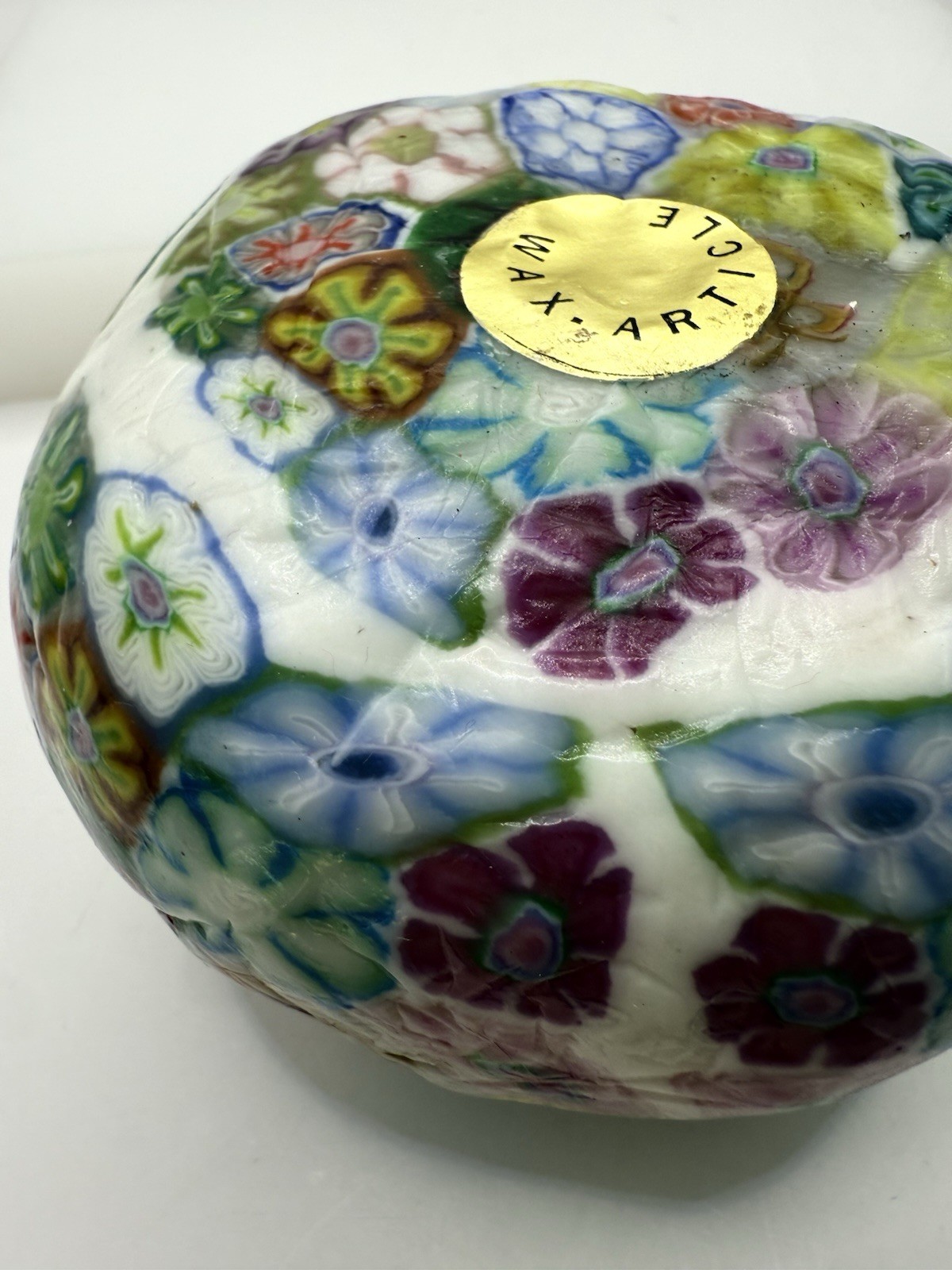 The Museum Company Millefiori Art Candle embedded in Wax w/box Vintage NEW