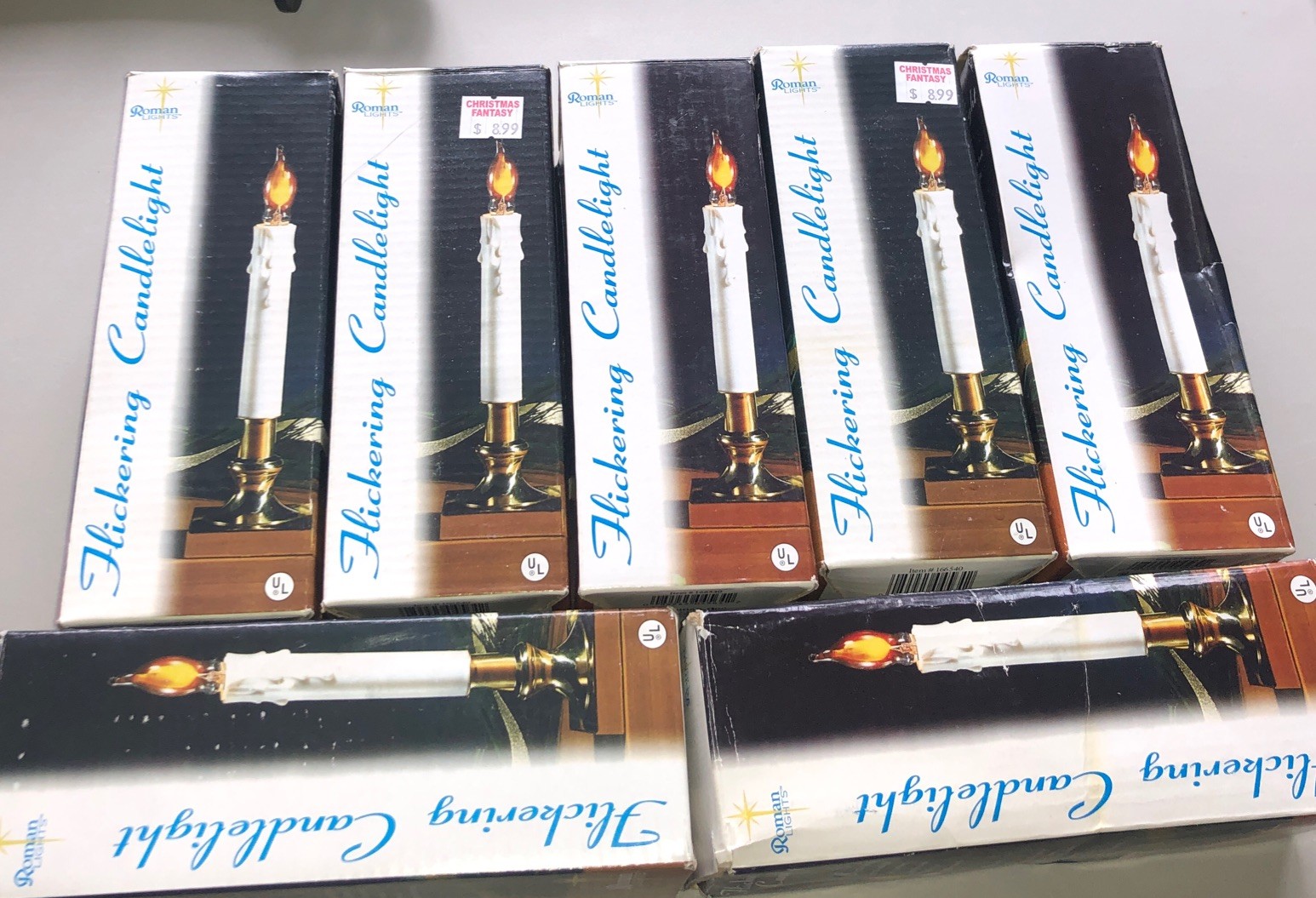 Window Flickering Candle Light Metal Based Lot 7 No Bulbs (4) Roman Electric