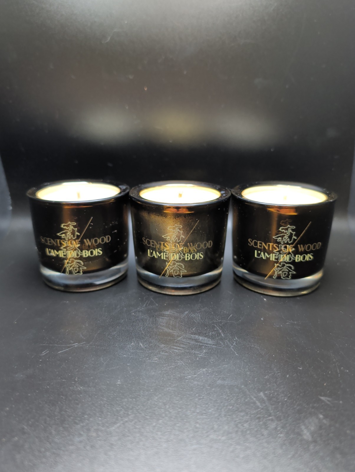 Scents Of Wood 2oz Candle Set Of 3. Unique Scents Featuring Wood Characters.