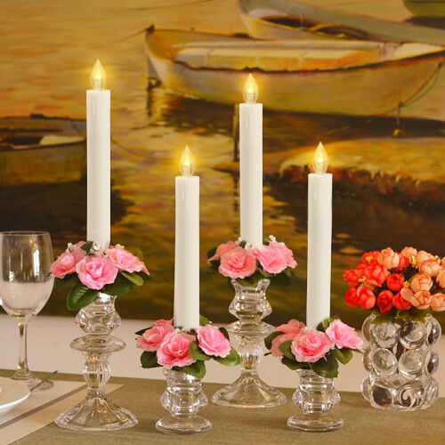 2 Pack Flameless LED Taper Candles with Remote/Timer LED Battery Operated Candle