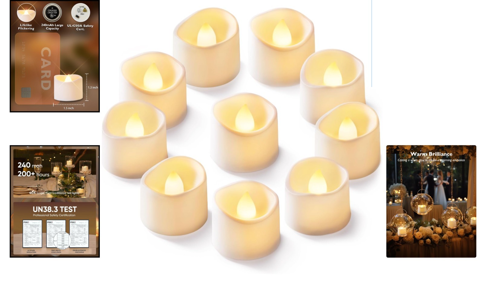 Flickering Flameless Candles Set of 12 – Safe LED Lights for Weddings & Holidays