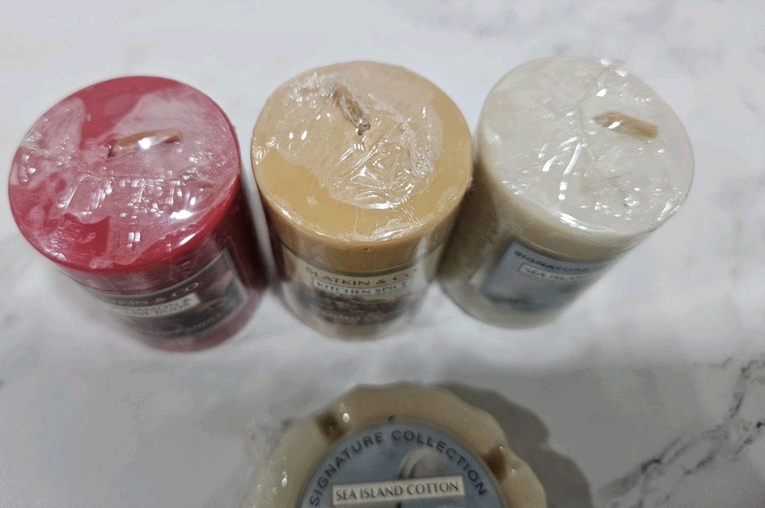 LOT OF (4) NEW SEALED ITEMS SLATKIN & CO. (3) VOTIVES (1) TART