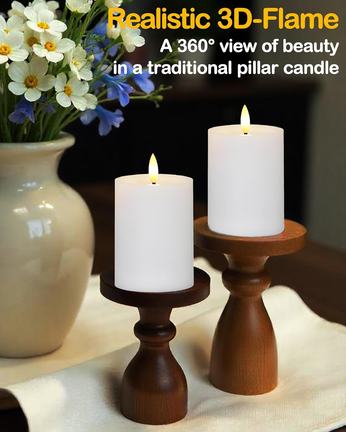 3″X4″ Outdoor Waterproof Flameless Candles with Remote and Timers, LED