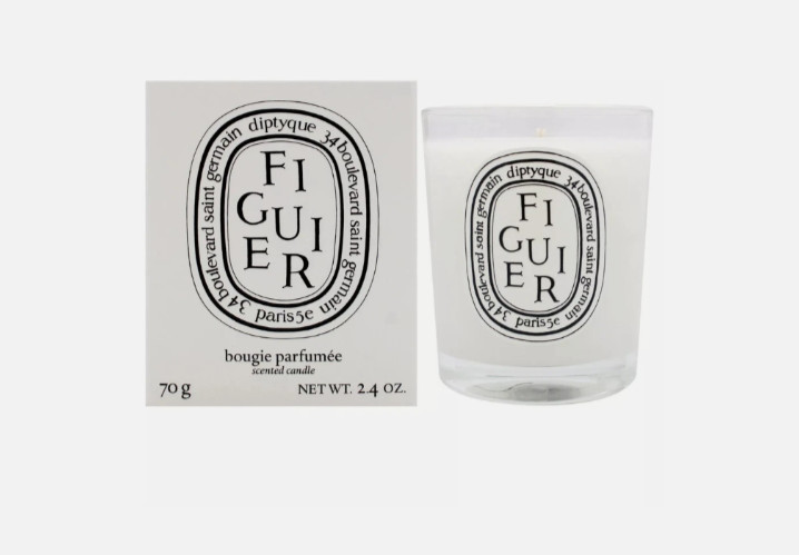 Diptyque Unisex Figuier Scented Candle 2.4 oz w/ FIG ribbed based holder GIFT