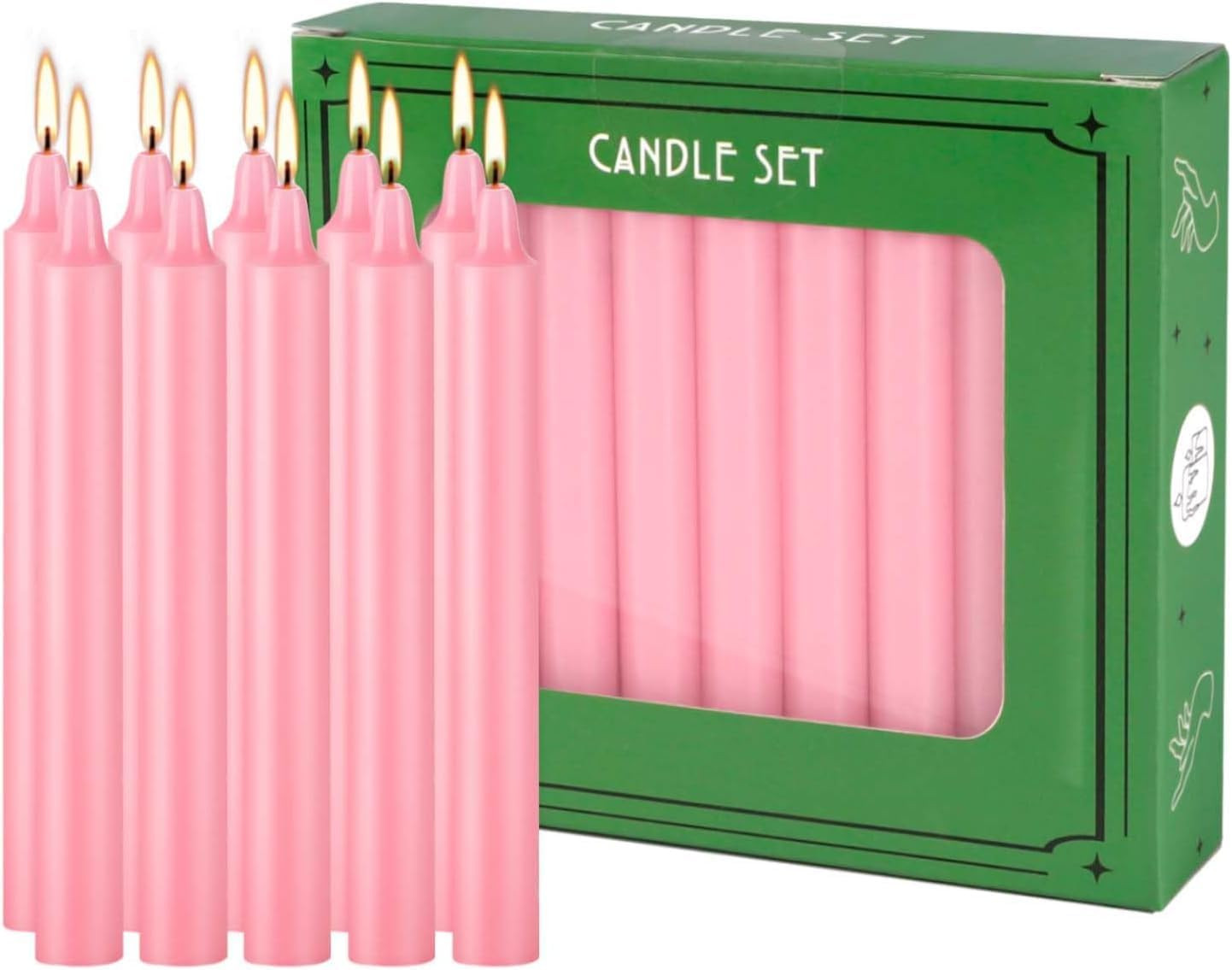 40 Pack Candles Mini Unscented Taper Candles for Valentine’S Day,Christmas,House