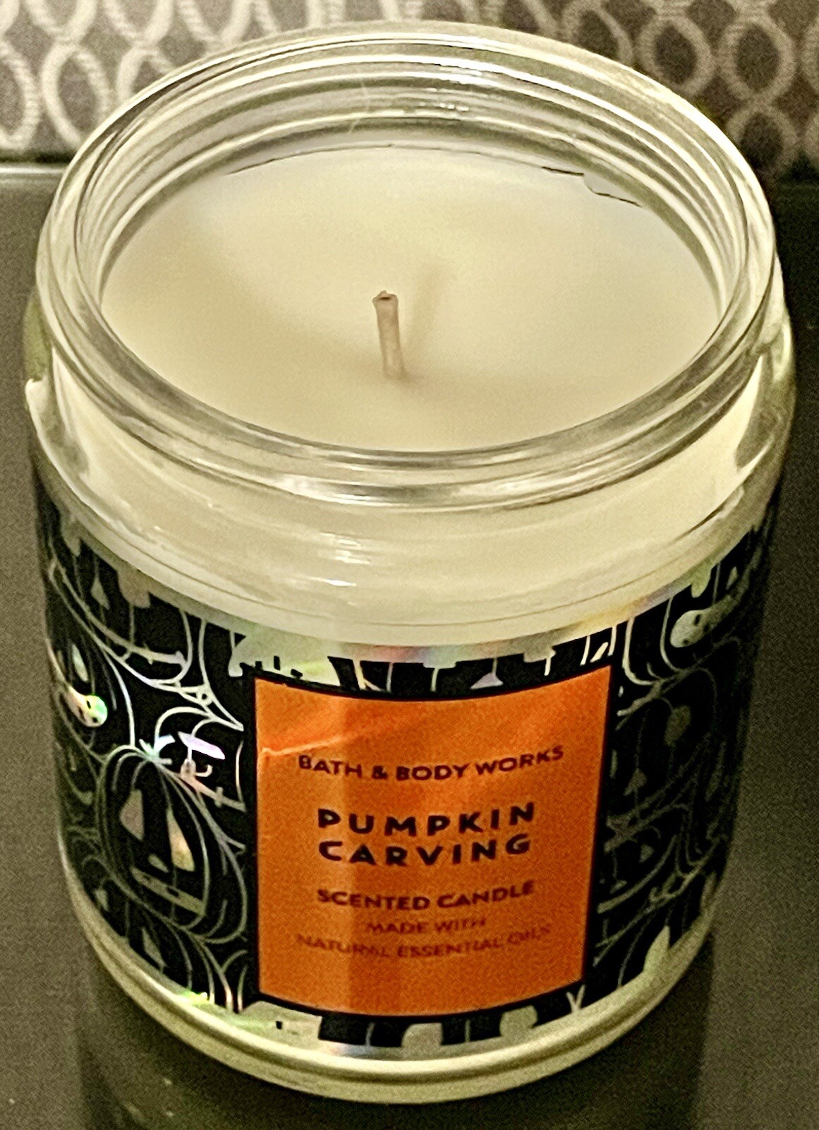 Bath & Body Works PUMPKIN CARVING Single Wick Candle NEW Halloween Fall Autumn