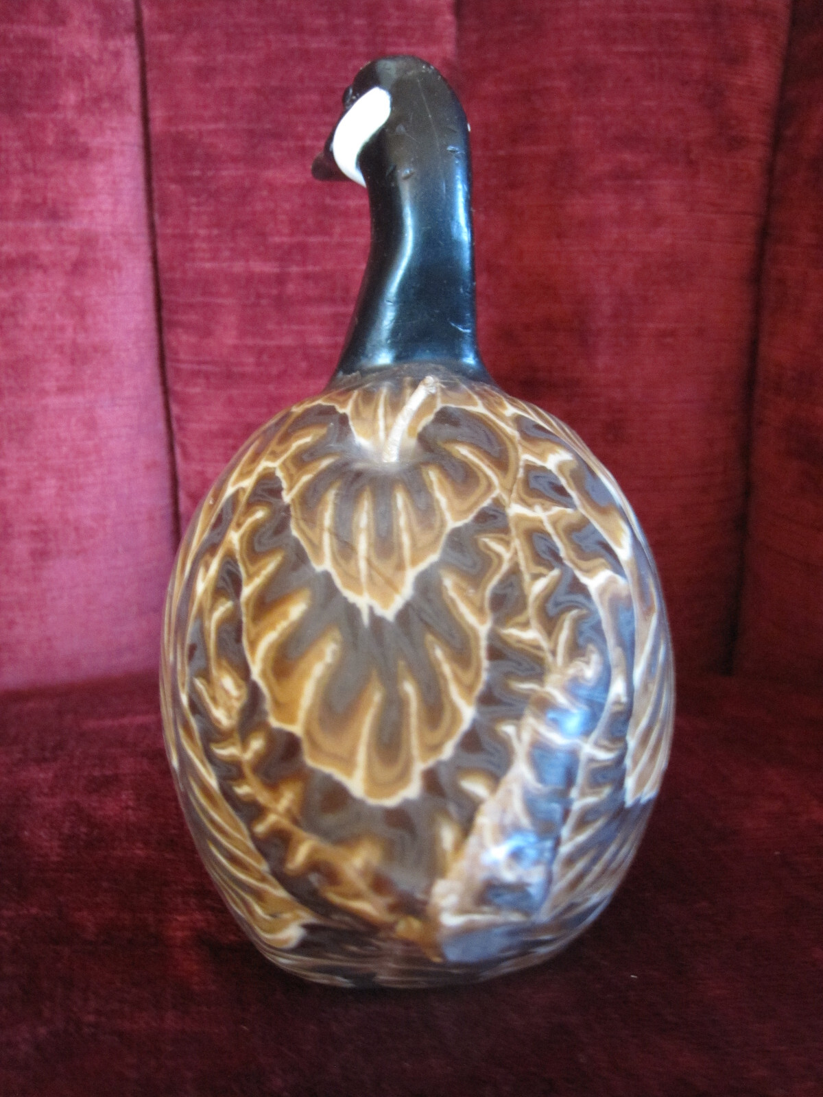 Wax carved candle Canada Goose figure, fall decor