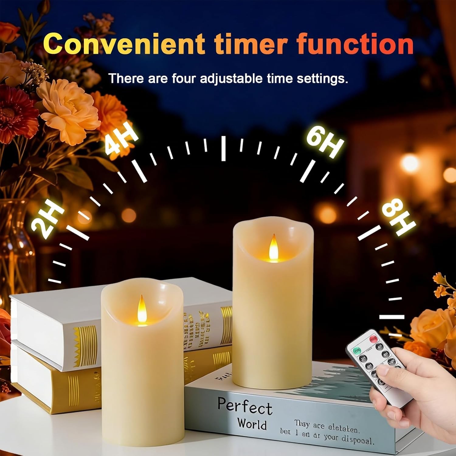 Rechargeable Flameless Candle, Realistic 3D Flickering Warm Flame, LED Candle…