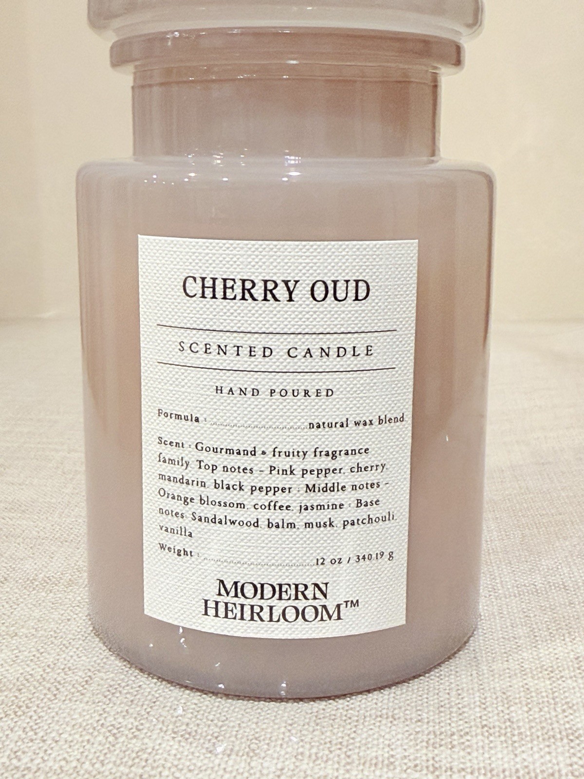 Sand & Fog Modern Heirloom Cherry Oud One Wick Scented Candle 12 oz