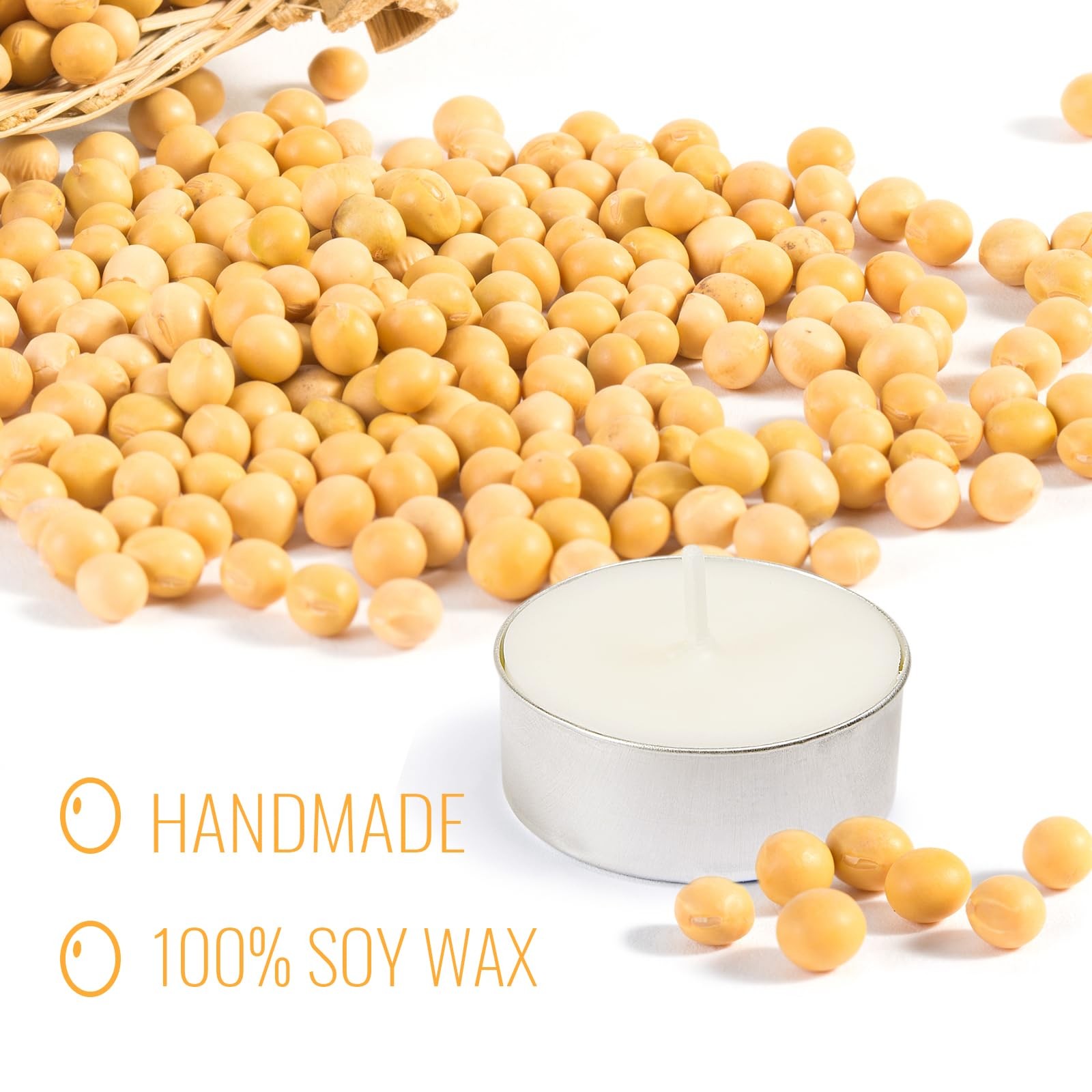 100 Pack Soy Tealight Candles – 100% Natural Soy Wax,4 Hours Long Burning,Uns…