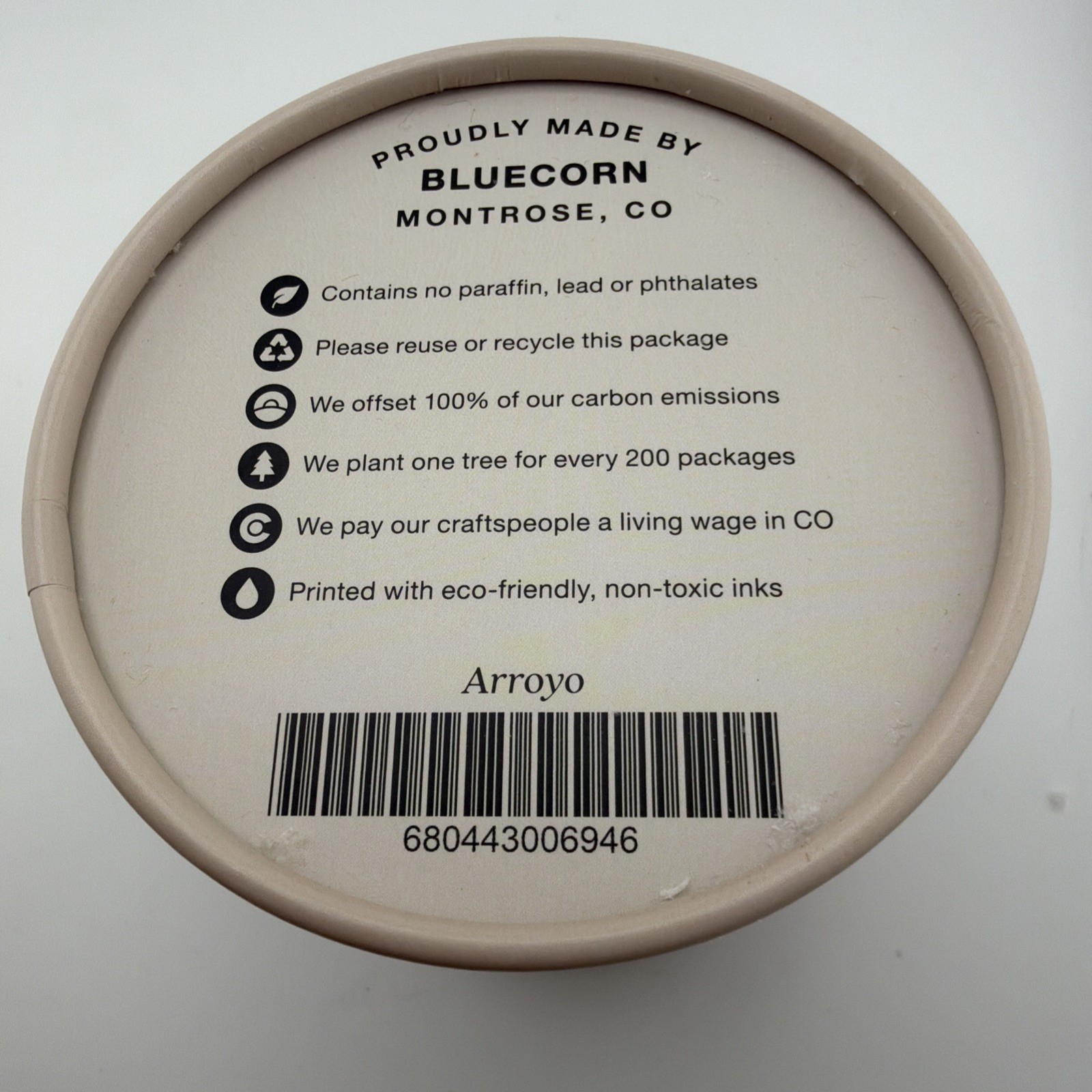 Bluecorn Aromática Scented Candle, Arroyo Fragrance 55 Hour Burn Time