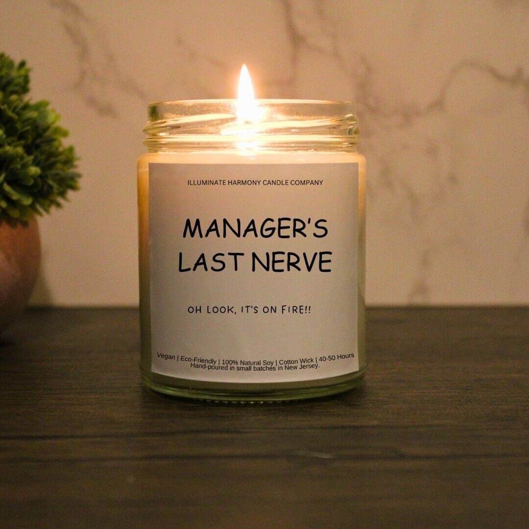 Manager’s Last Nerve Candle |Funny Candles |Personalized Candle Gift |Last
