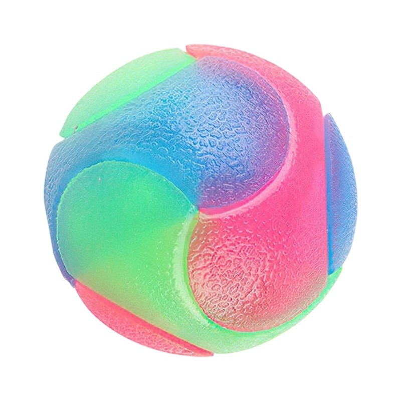 Colorful Pet Ball With Flashing Light For Indoor Outdoor Night time Activity
