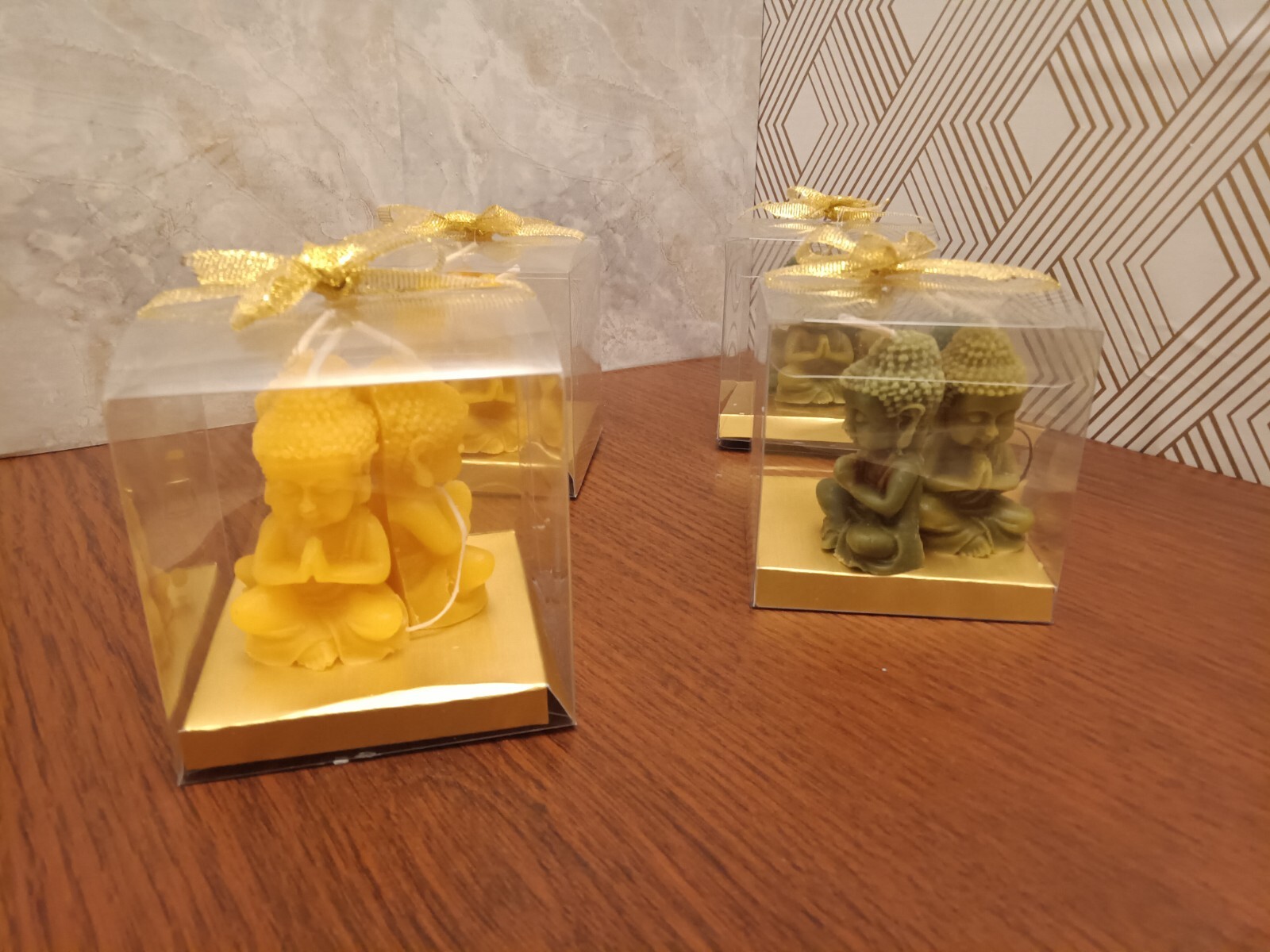 Buddha Candle Set – 3 PCS, Handmade in USA, 100% Beeswax, Organic & Meditation.