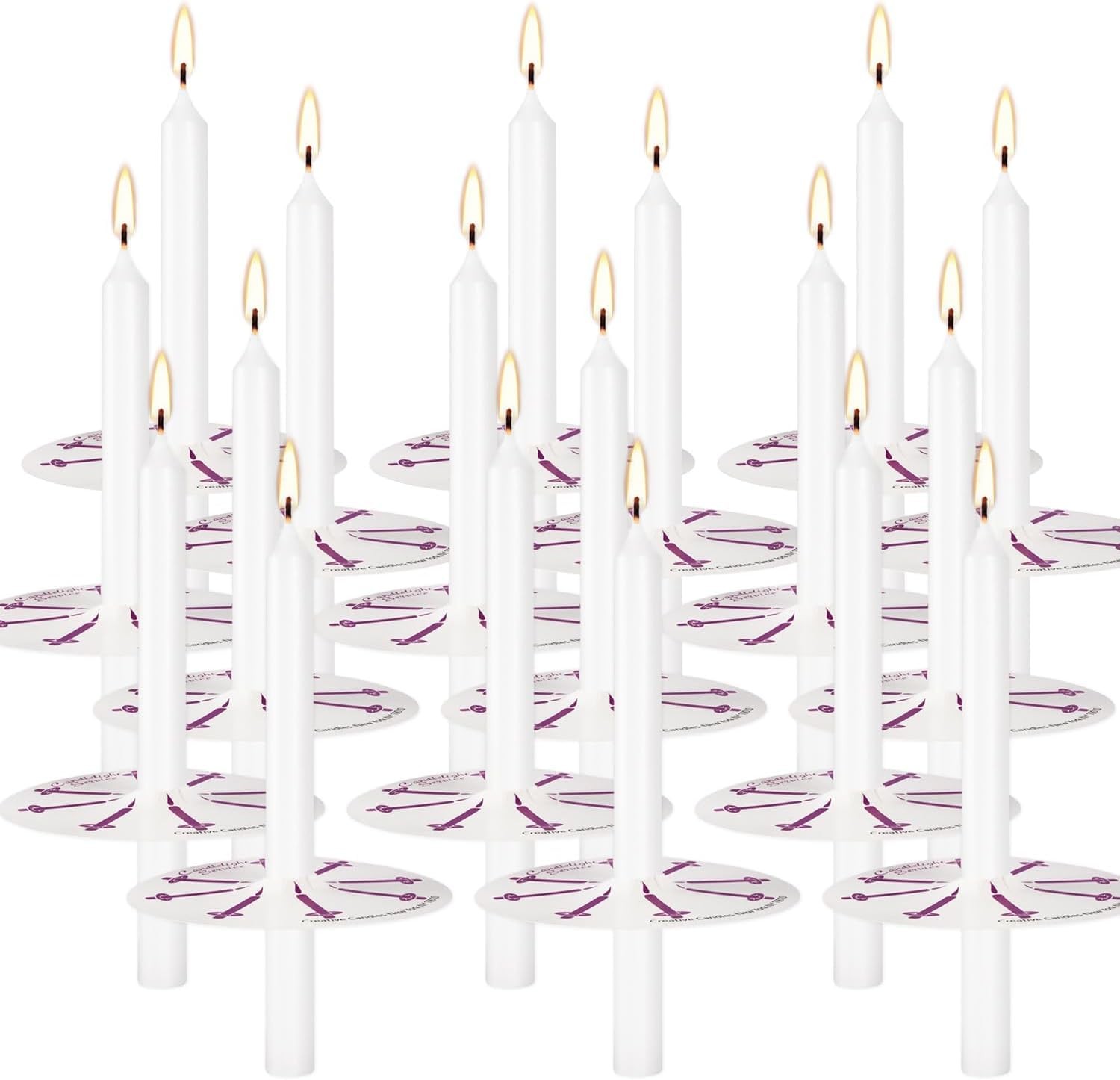 100 pcs Church Candles with Drip Protectors for Devotional Candlelight Vigil …