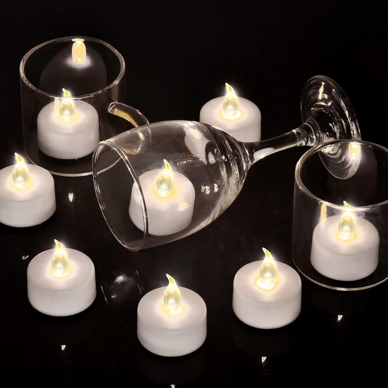 Tea Light Candles with Remote Control,Flickering Flameless LED Candle,Long La…