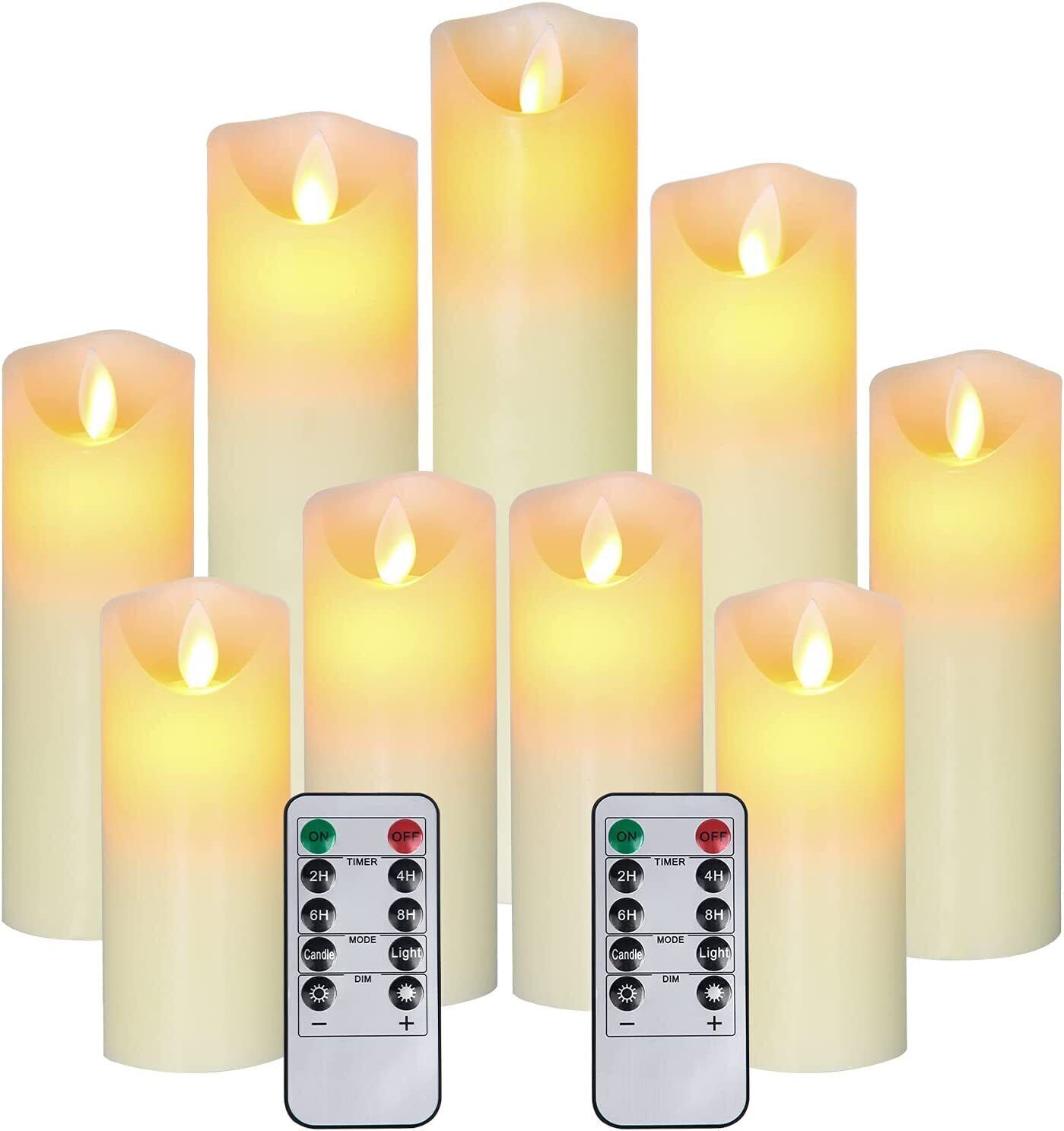 9Pcs LED Real Wax Remote Control Flameless Candles Party Romantic New Decoration
