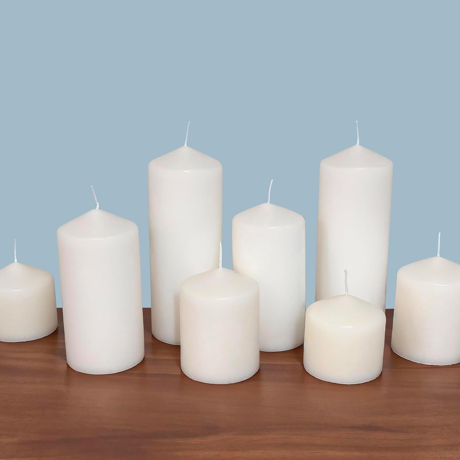 3 Pack Tall 3 X 6 Inch 65 Hour Long Burning Unscented White Wax