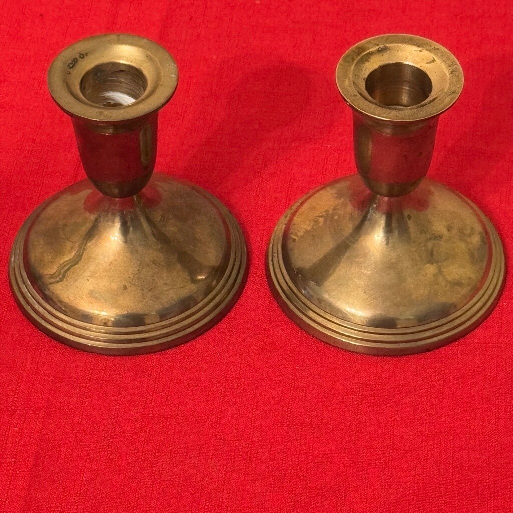Vintage Brass Copper 3″ Candle Holder Made in India