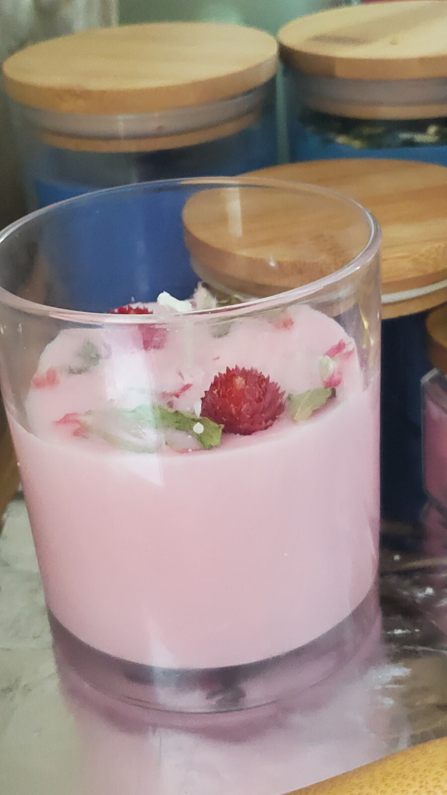 3 Dried Flower Candles /GIFT Packaging