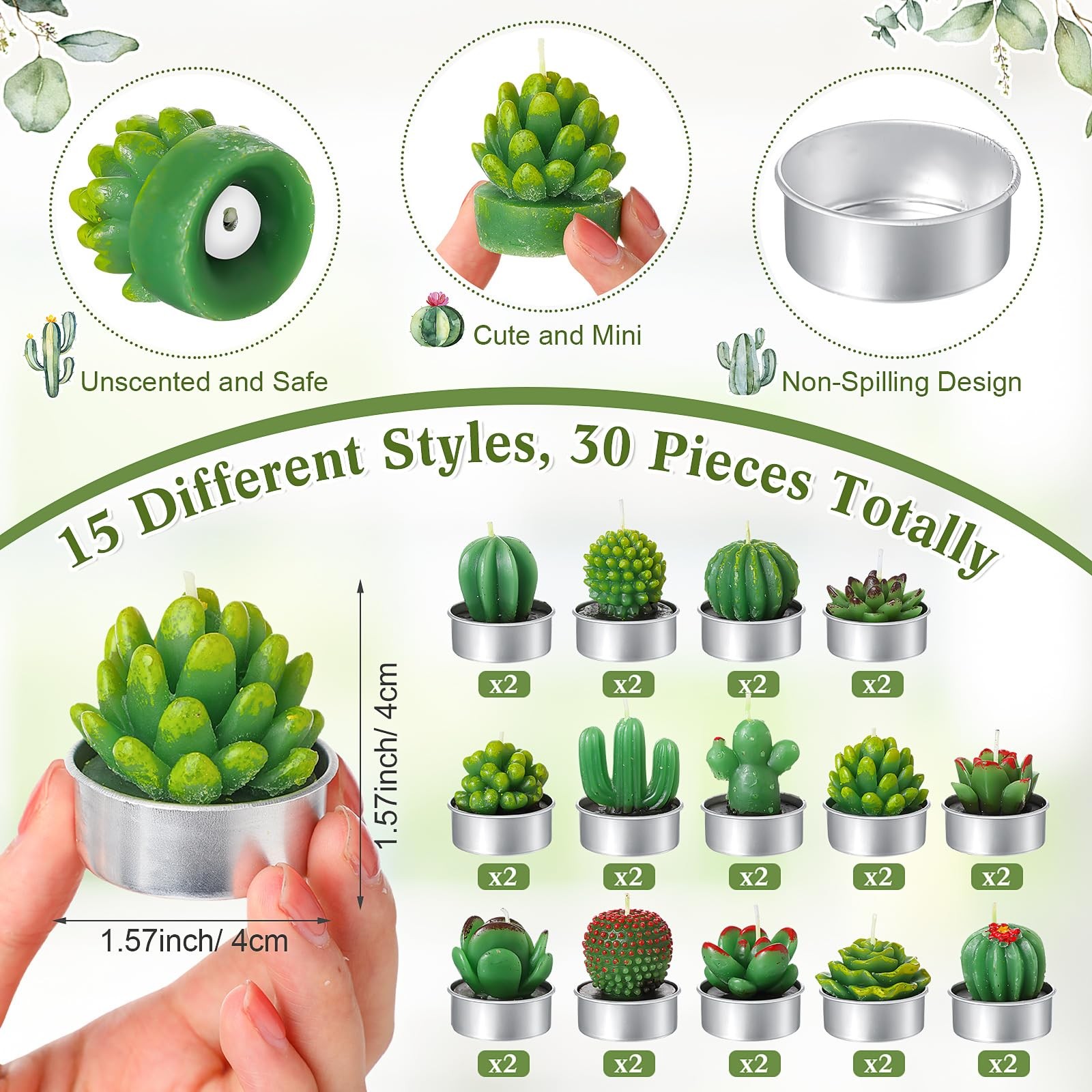 30 Sets Bridal Shower Favors for Guests Bulk Mini Succulents Tealight Candles…