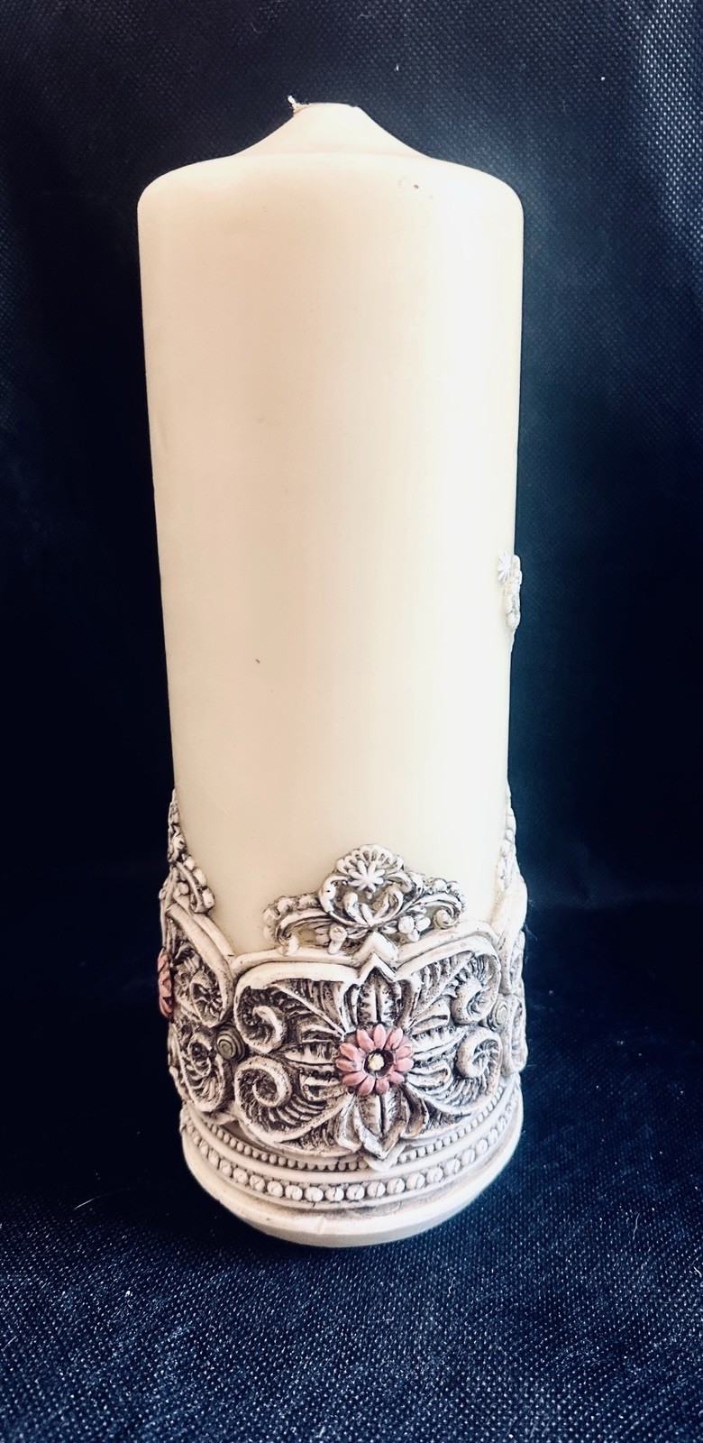 Gorgeous Vintage Pillar Candle 14 Inches Tall 4 Inches Wide