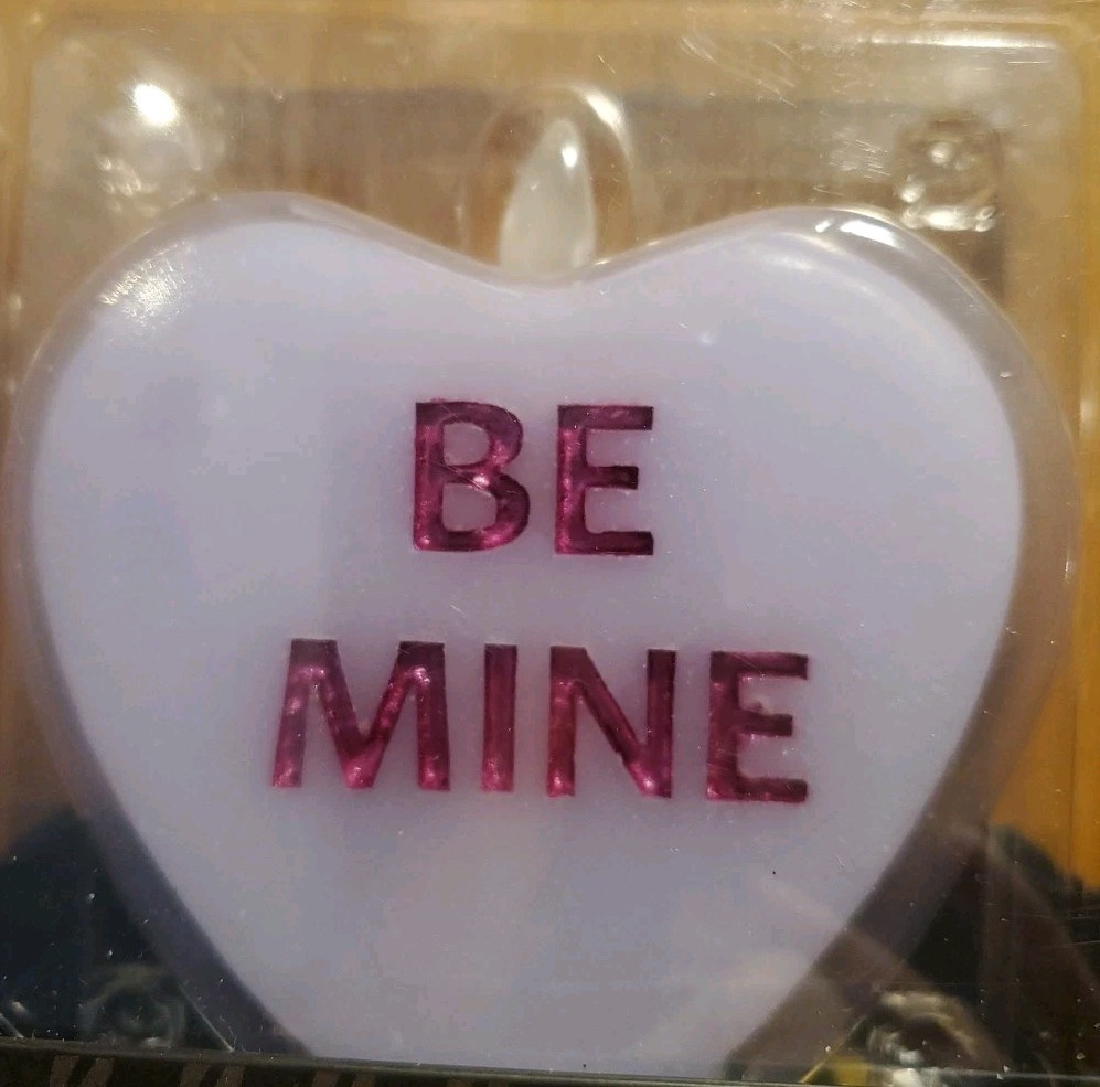 Luminara Real Flame-Effect Candle Be Mine Lavender Heart Shaped Valentine’s Day