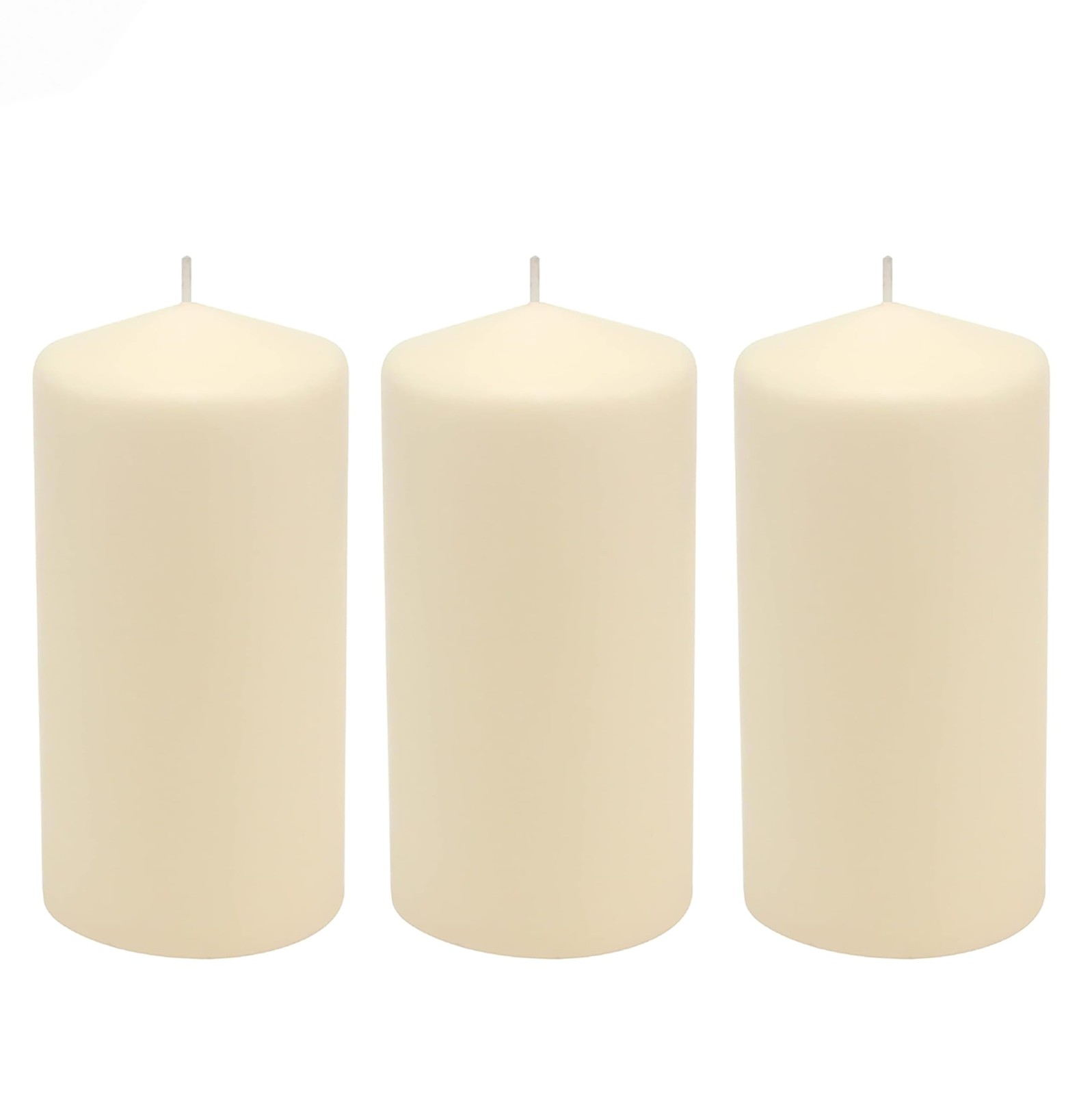 Stonebriar Unscented Pillar Candles – 65 Hour Burn Time, Long-Lasting Wax Can…