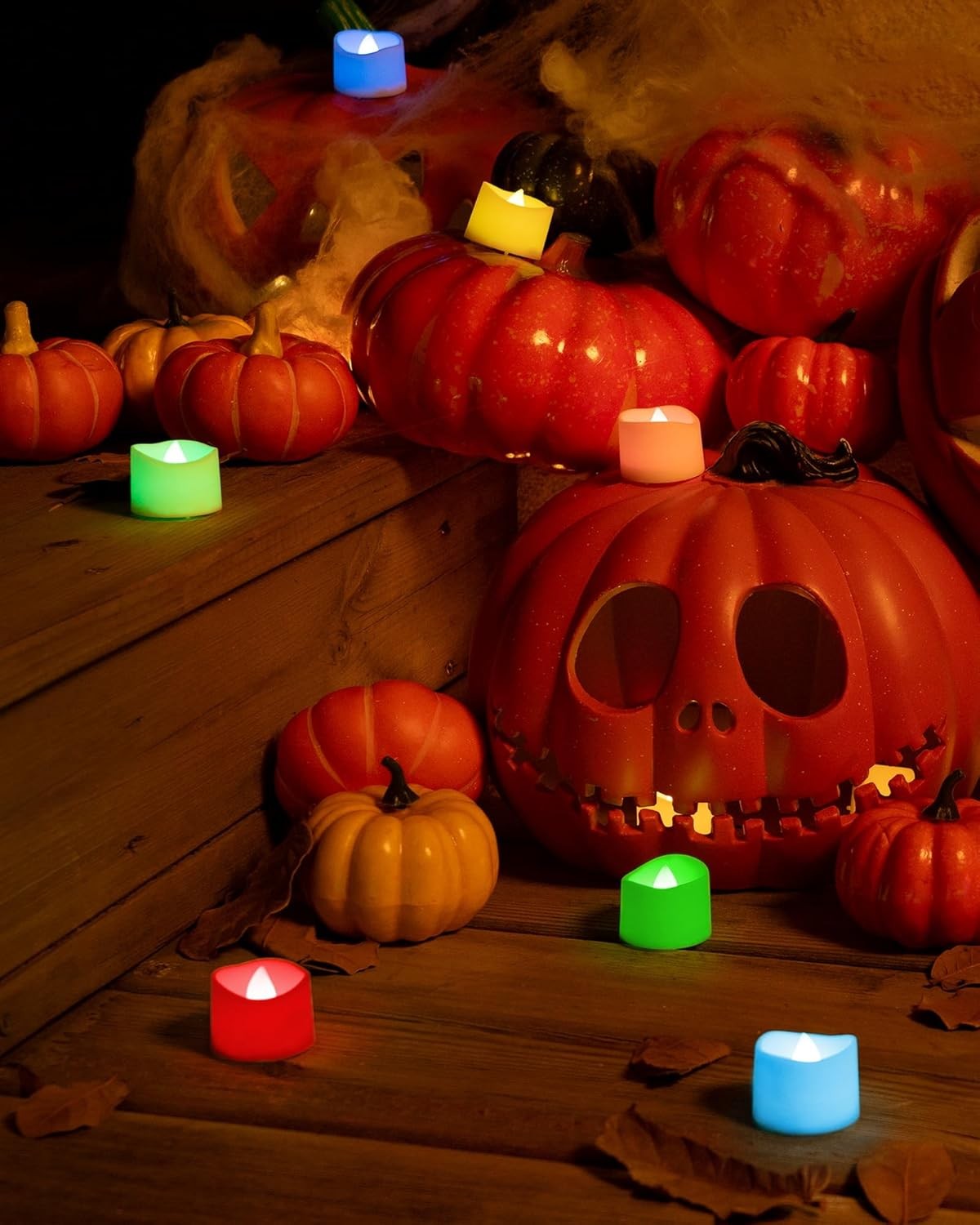12pc Multi Color Changing Tea Lights Candles Battery Operated,LED Halloween Cand