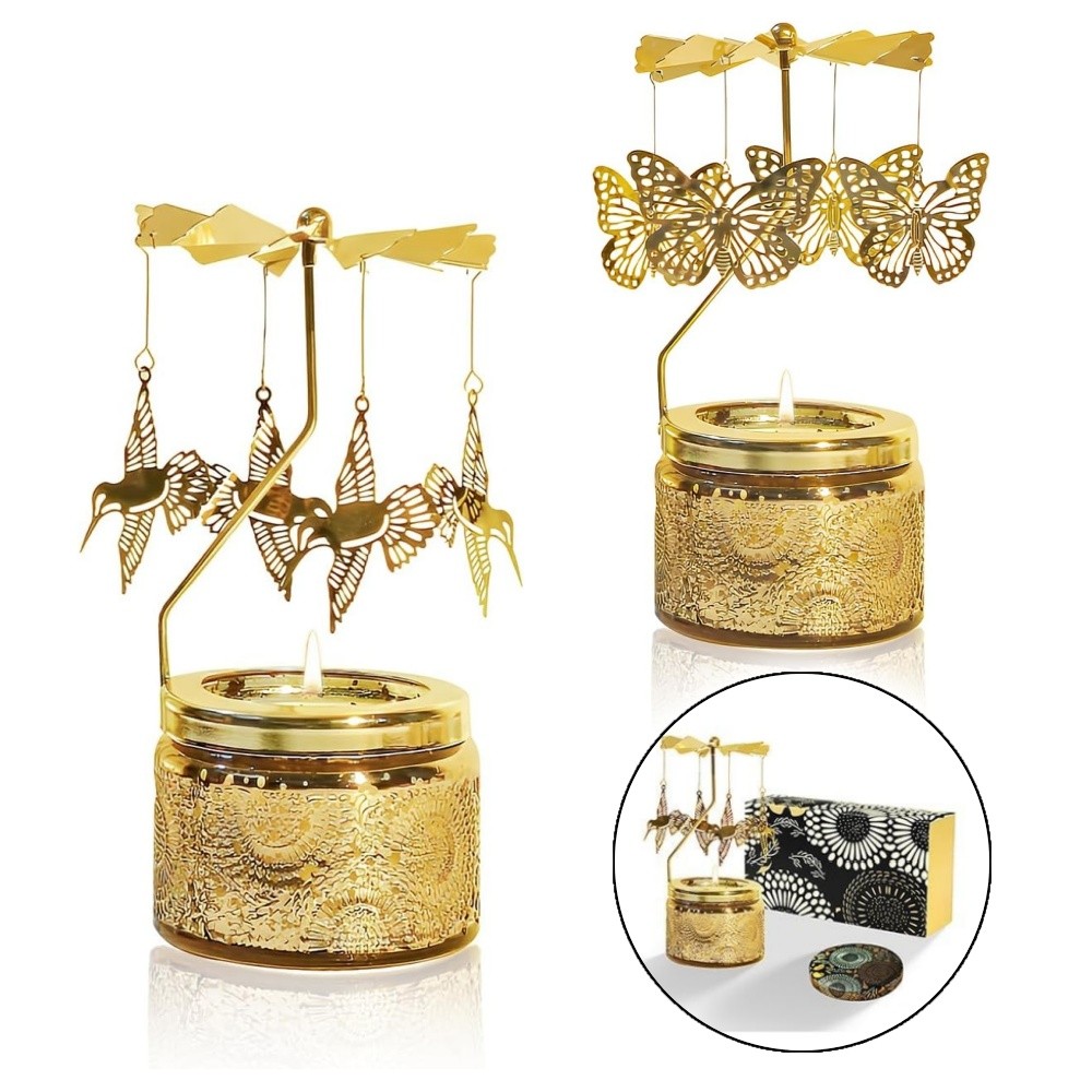Elegant Butterfly Candle with Rotating Holder Box Set Gift For Women Home Decor
