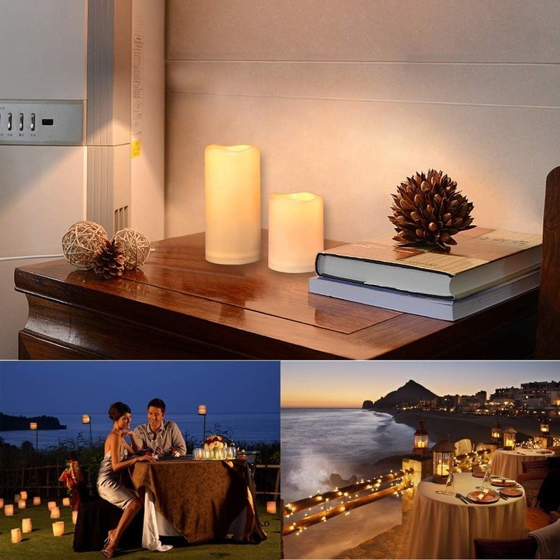 Realistic Flameless LED Candles Outdoor Waterproof W/ Remote Timer Home Decor US