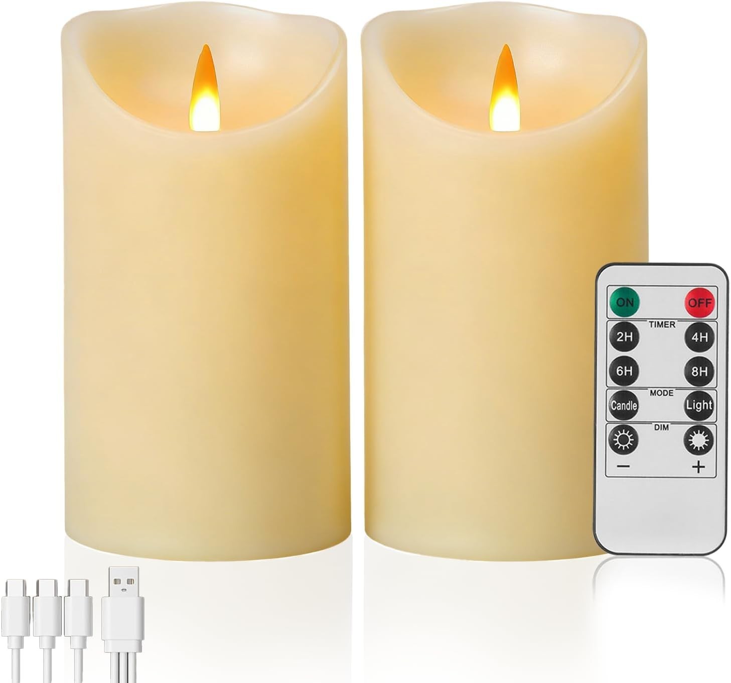 Rechargeable Flameless Candle, Realistic 3D Flickering Warm Flame, LED Candle…